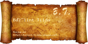 Bálint Tilda névjegykártya