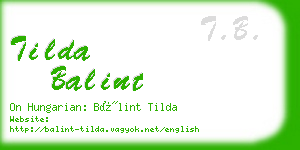 tilda balint business card